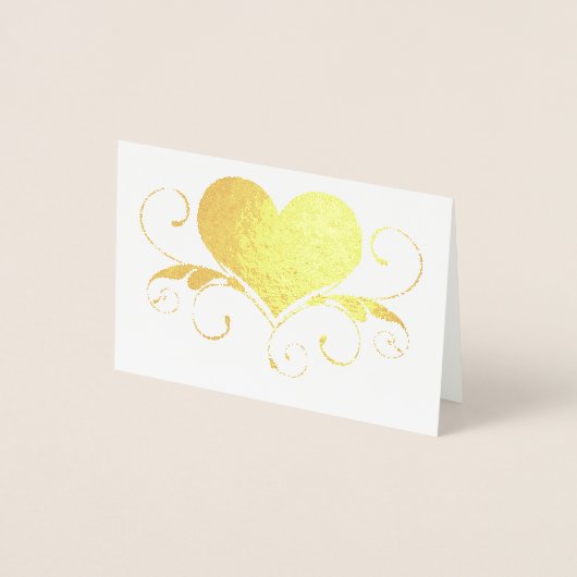 Heart Swirl | Roze ombre Heart Cutout Folie Kaarten (Voorkant)