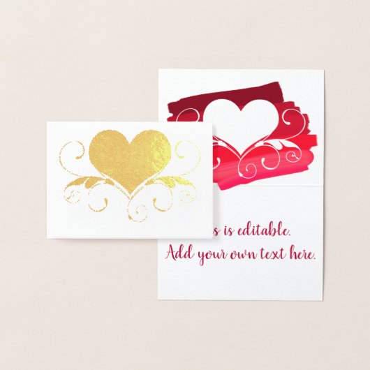 Heart Swirl | Roze ombre Heart Cutout Folie Kaarten (Display)