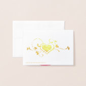 Heart Swirl | Roze ombre Heart Cutout Folie Kaarten (Met envelop)