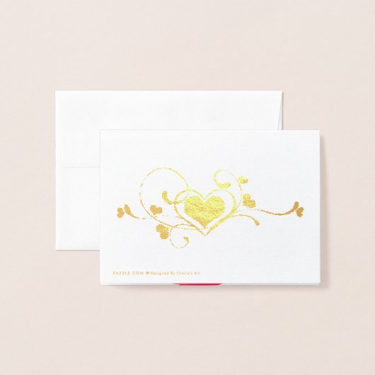 Heart Swirl | Roze ombre Heart Cutout Folie Kaarten (Met envelop)