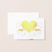 Heart Swirl | Roze ombre Heart Cutout Folie Kaarten (Voorkant met envelop)