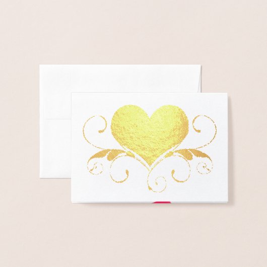 Heart Swirl | Roze ombre Heart Cutout Folie Kaarten (Voorkant met envelop)