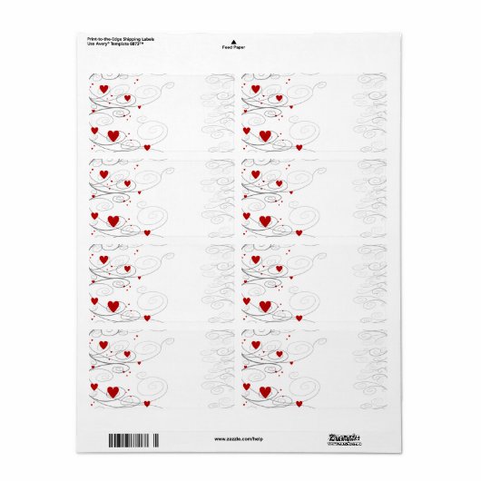 Heart Swirls Etiket (Full Sheet)
