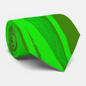 Heart & Swirls Pattern in Lime Green en Dark Gree Stropdas (Opgerold)