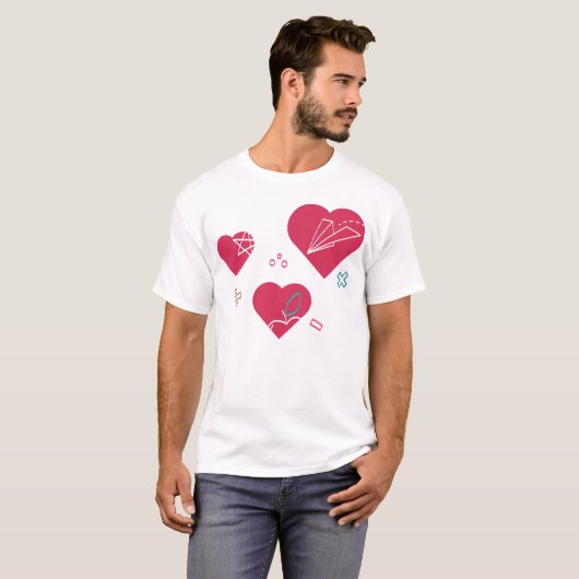 Heart Symbols with Education Elements for Creative T-shirt (Voorkant volledig)