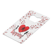 Heart Tapping Dance Design Creditkaart Flessenopener (Voorkant Gekanteld)