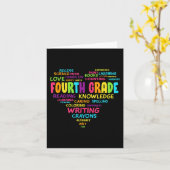 Heart Tee Fourth Grade Team Teacher Student Back T Kaart (Gele Bloem)