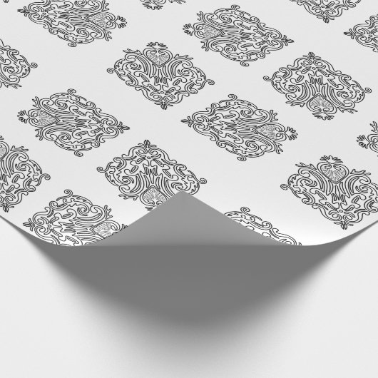 Heart Tegel Pattern Wrapping Paper Cadeaupapier (Hoek)