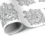 Heart Tegel Pattern Wrapping Paper Cadeaupapier (Rol Hoek)