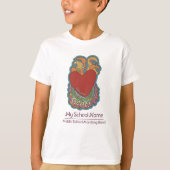 Heart the Beat Doodle Music Lovers School Naam T-shirt (Voorkant)