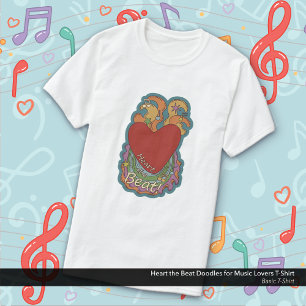 Heart the Beat Doodles voor muziekliefhebbers T-shirt