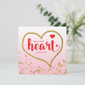 Heart Theme Family Reunion Birthday Party Kaart (Staand voorkant)