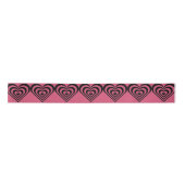 Heart Theme Hot Pink Print Ribbon Satijnen Lint (Voorkant)