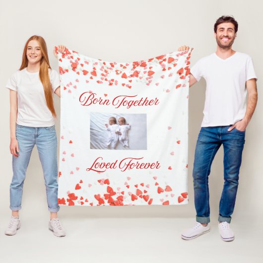 Heart Theme Twin  Fleece Deken (In situ)