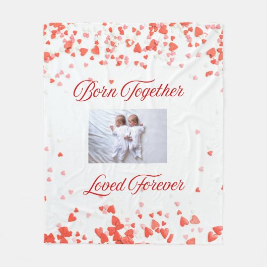 Heart Theme Twin Fleece Deken (Voorkant)