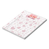Heart-Theme Valentijn gepersonaliseerde to-do lijs Notitieblok (Linkerzijde)