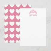 Heart Tiara Crown - Aangepaste notitiekaarten (Voorkant / Achterkant)