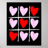 Heart Tic Tac Toe Valentines Day  Poster (Voorkant)
