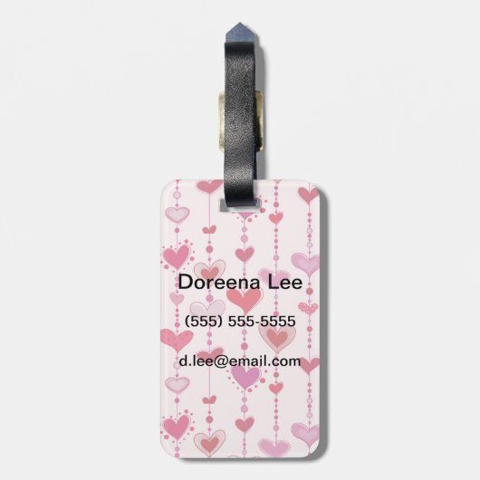 Heart Tiles Bagagelabel (Achterkant verticaal)