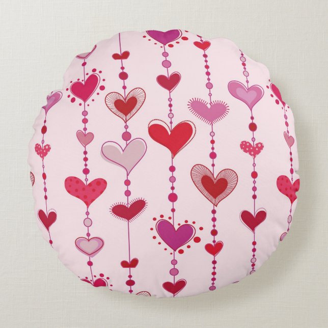 Heart Tiles Rond Kussen (Voorkant)