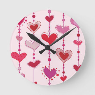 Heart Tiles Ronde Klok