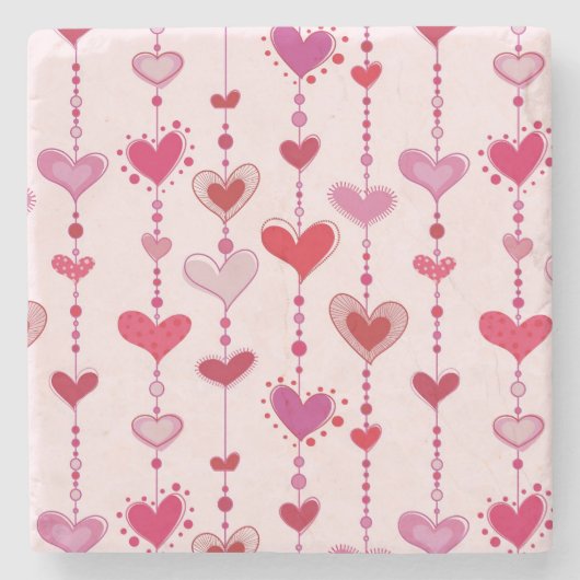 Heart Tiles Stenen Onderzetter (Voorkant)