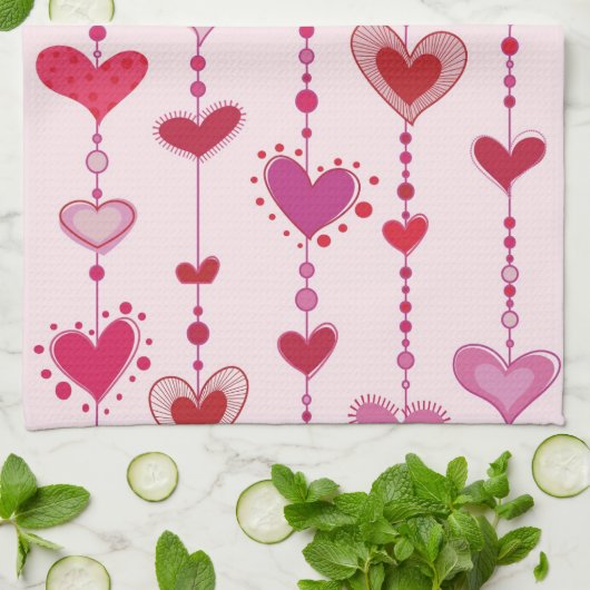 Heart Tiles Theedoek (Gevouwen)