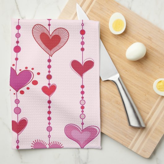Heart Tiles Theedoek (Quarter Fold)