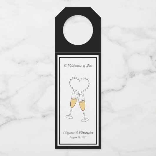 Heart Toast Black Bottle Hanger Label (Voorkant)