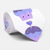 Heart Topped Kawaii Cupcake Stropdas (Opgerold)
