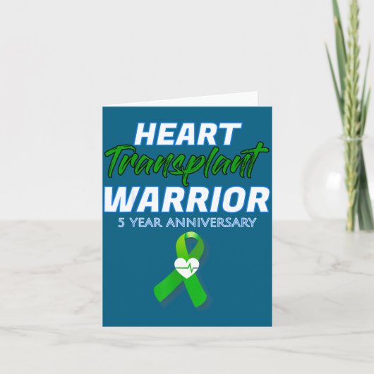 Heart Transplant 5 Year Anniversary Warrior Patien Kaart (Voorkant)