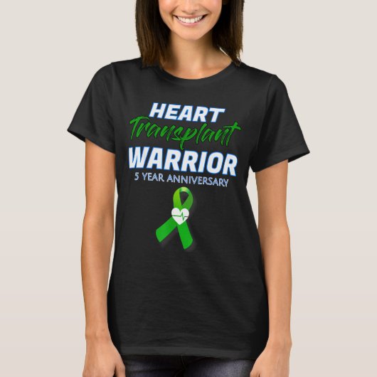 Heart Transplant 5 Year Anniversary Warrior Patien T-shirt (Voorkant)