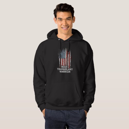 Heart Transplant Recipient Heart Flag US Surgery Hoodie (Voorkant volledig)