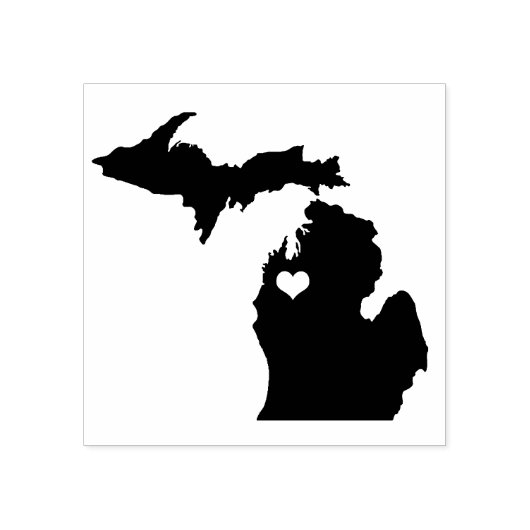 Heart Traverse City Michigan Rubber Stamp Rubberstempel (Afrduk)