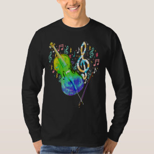 Heart Treble Clef Cello Speler Muzieknoten Cellist T-shirt