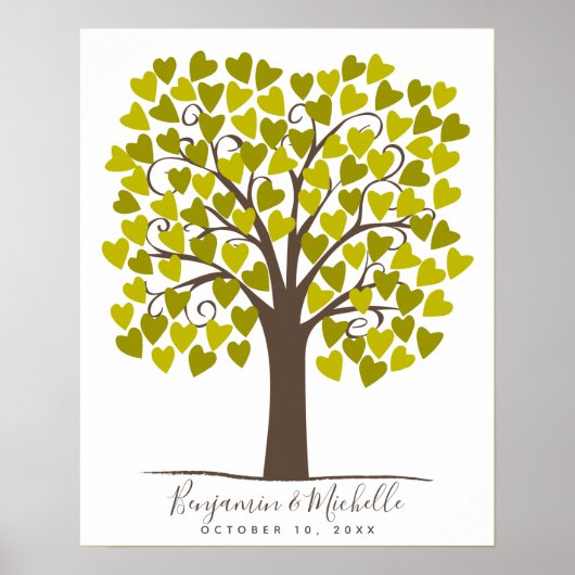 Heart Tree - 100 Signature Guest Book Alternative Poster (Voorkant)