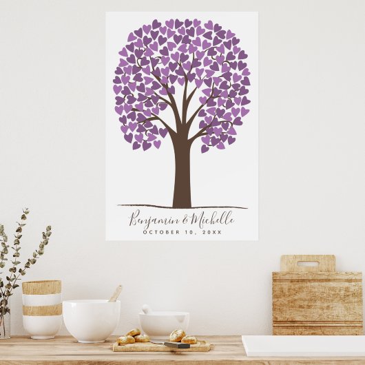 Heart Tree - 150 Signature Guest Book Alternative Poster (Keuken)