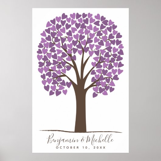 Heart Tree - 150 Signature Guest Book Alternative Poster (Voorkant)