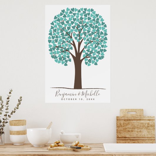 Heart Tree - 200 Signature Guest Book Alternative Poster (Keuken)