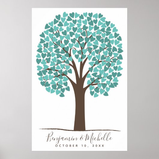 Heart Tree - 200 Signature Guest Book Alternative Poster (Voorkant)