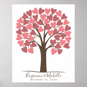 Heart Tree - 50 Alternatief voor handtekeningenboe Poster