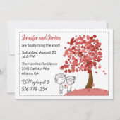 Heart Tree Casual huwelijksuitnodiging Kaart (Voorkant)