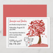 Heart Tree Casual huwelijksuitnodiging Kaart (Voorkant / Achterkant)