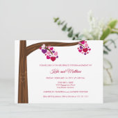 Heart Tree Engagement Party Kaart (Staand voorkant)