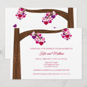 Heart Tree Engagement Party Kaart (Voorkant / Achterkant)