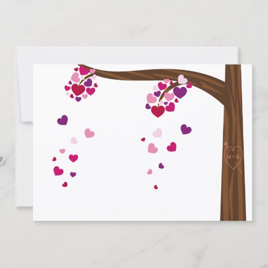 Heart Tree Engagement Party Kaart (Achterkant)