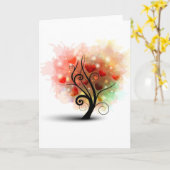 Heart Tree-Kaart Kaart (Gele Bloem)