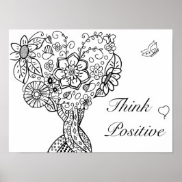 Heart tree kleurt positief denken poster
