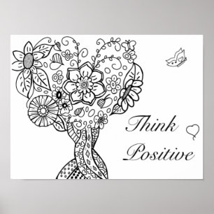 Heart tree kleurt positief denken poster