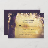 Heart Tree Lights Wedding RSVP Kaart (Voorkant / Achterkant)